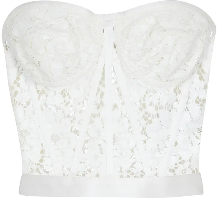 Strapless lace bustier top