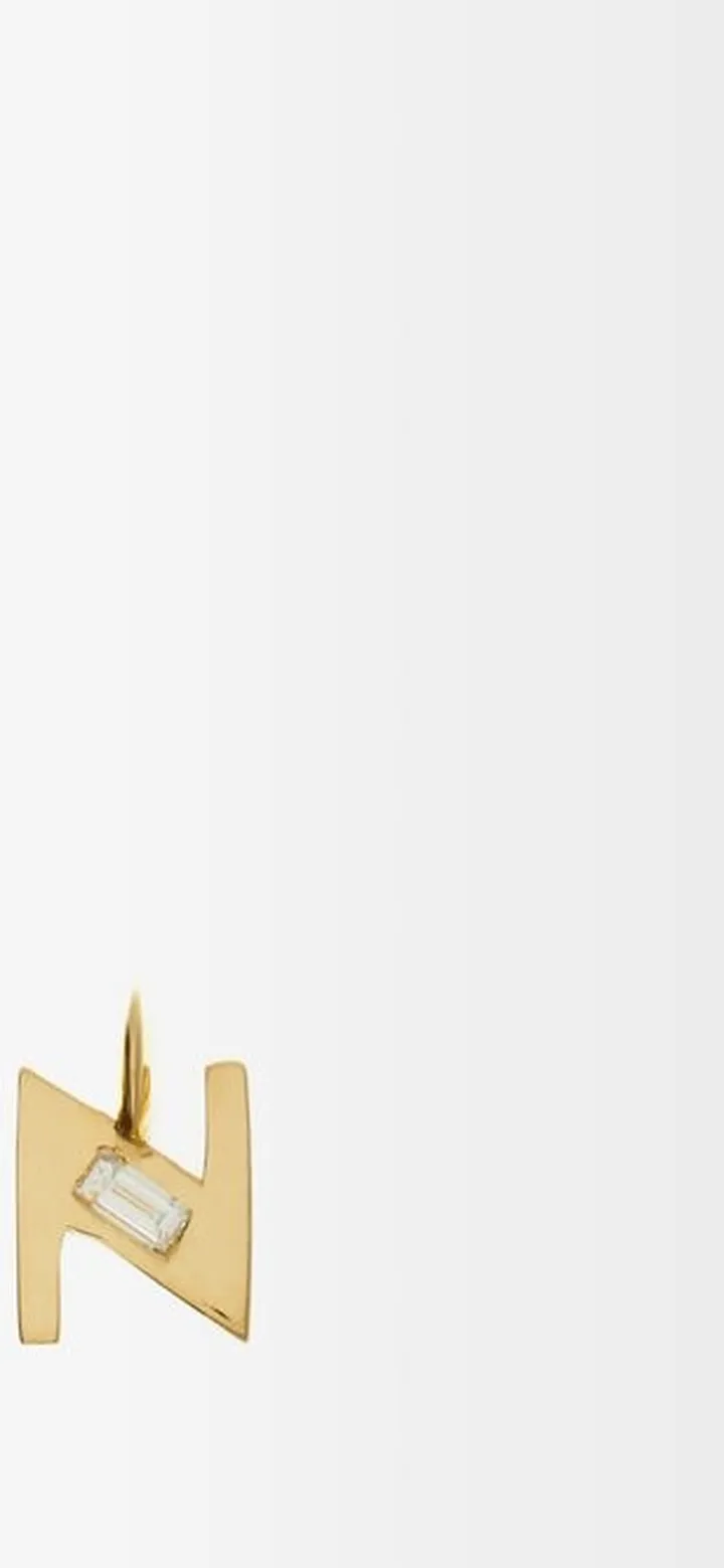 Deco Diamond & 18kt Gold Alphabet N-z Charm