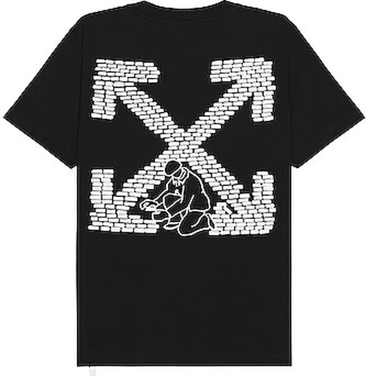 OFF-WHITE Bricks Slim Short Sleeve T-Shirt in Black