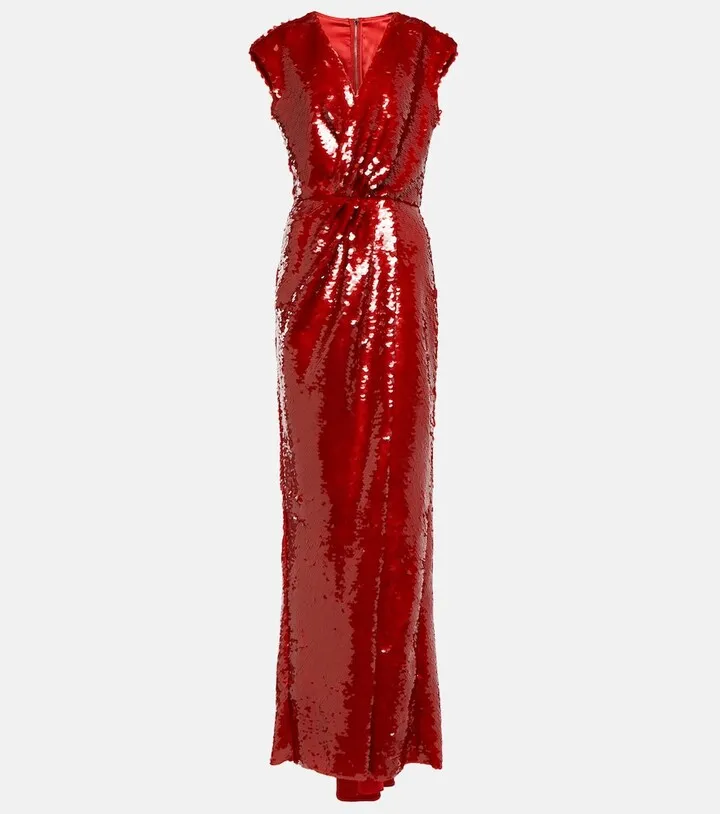 Sequined draped gown