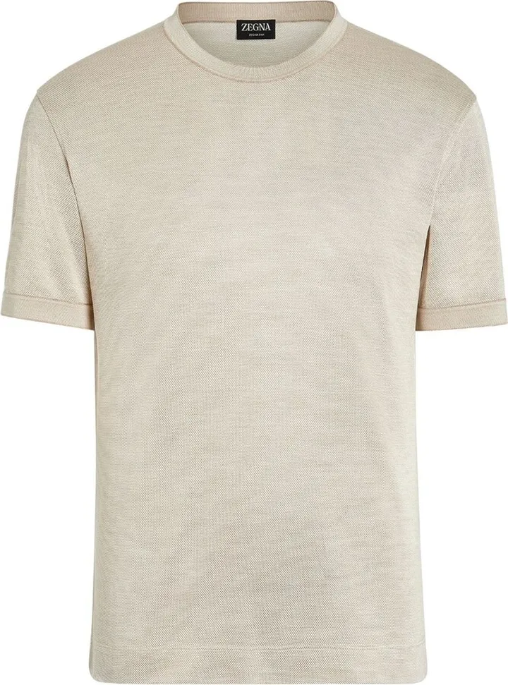 crew-neck mulberry-silk T-shirt