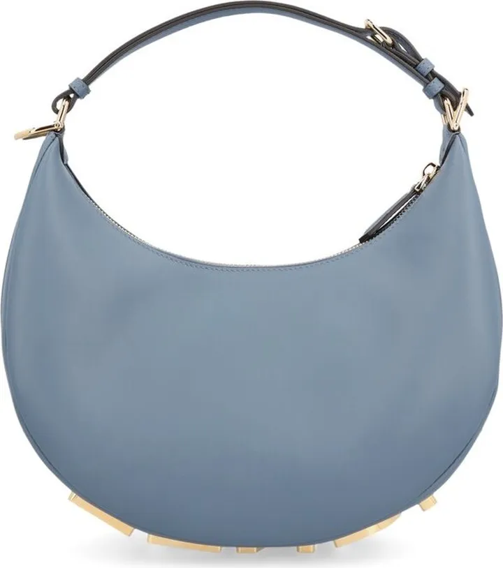 Fendi Logo Plaque Zipped Tote Bag