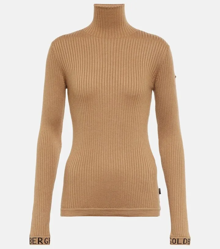 Mira ribbed-knit turtleneck top