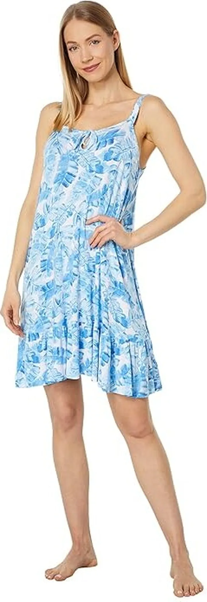 Tommy Bahama Sleeveless Short Gown (Blue Palms) Women's Pajama
