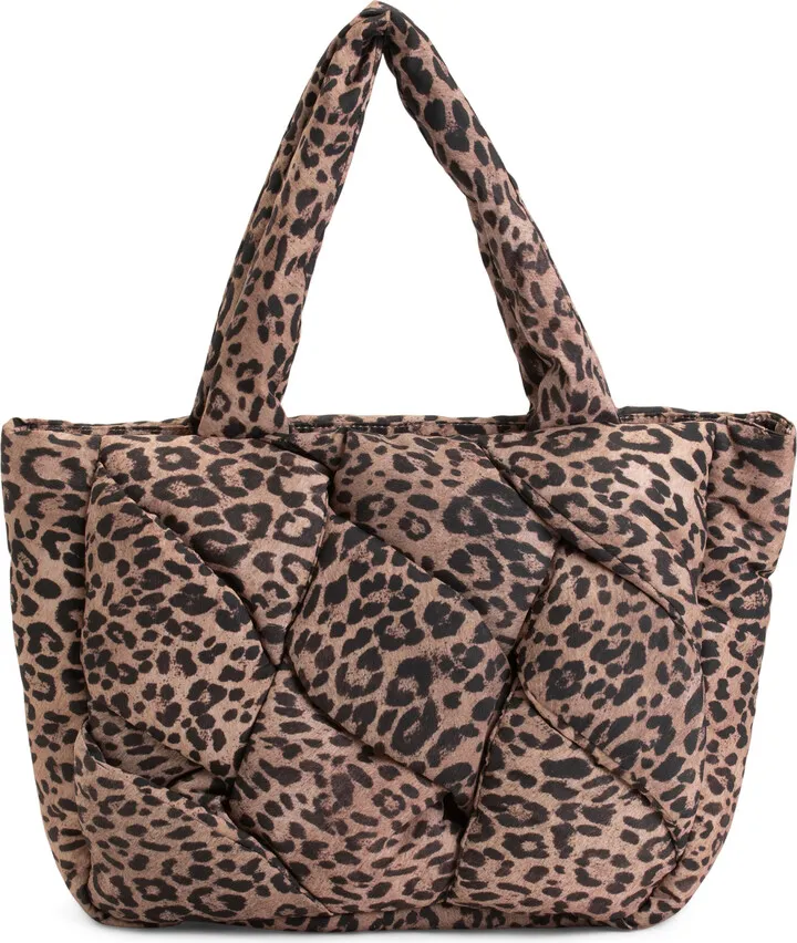Printed Nylon Puffy Tote