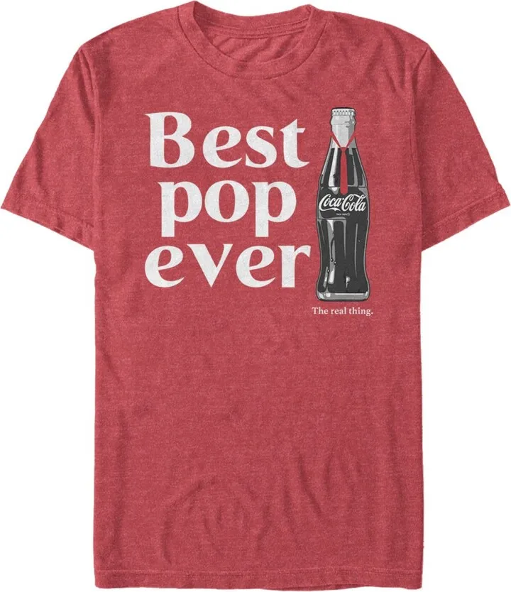 Men's Coca Cola Best Pop Ever Bottle T-Shirt - Red Heather - Large