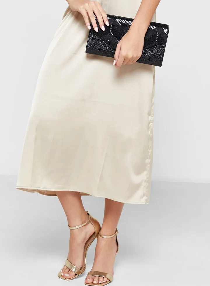 Sequin And Glitter Evening Clutch Bag