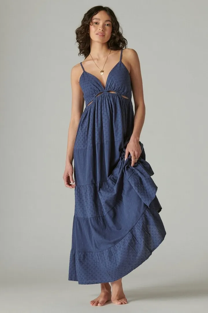 Cutout Tiered Maxi Dress