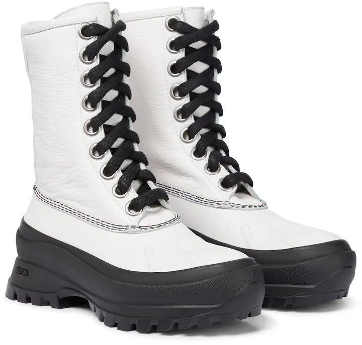 Leather combat boots