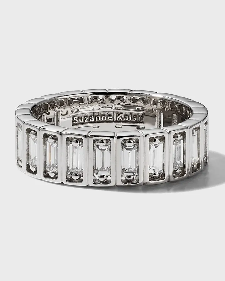 18k White Gold Baguette Diamond Eternity Band Ring