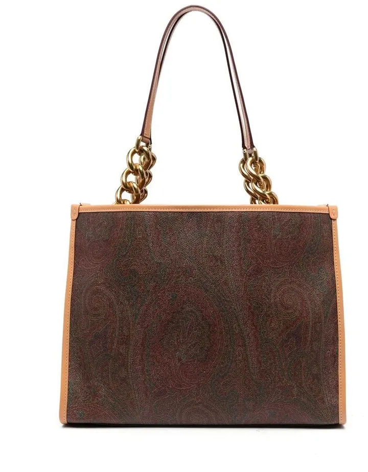 Paisley chain-detail shopper tote