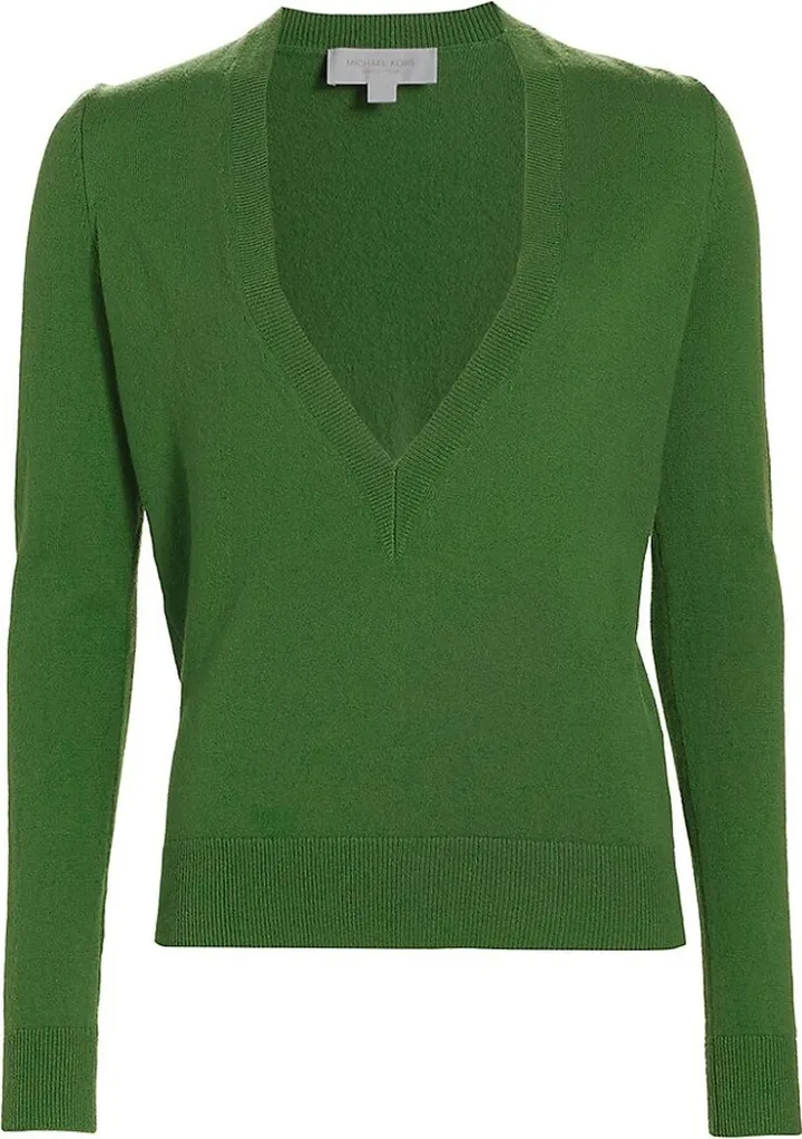 Cashmere Plunging V-Neck Sweater