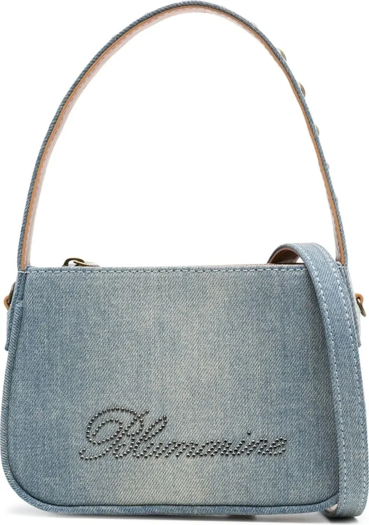 BLUMARINE- Logo Denim Handbag