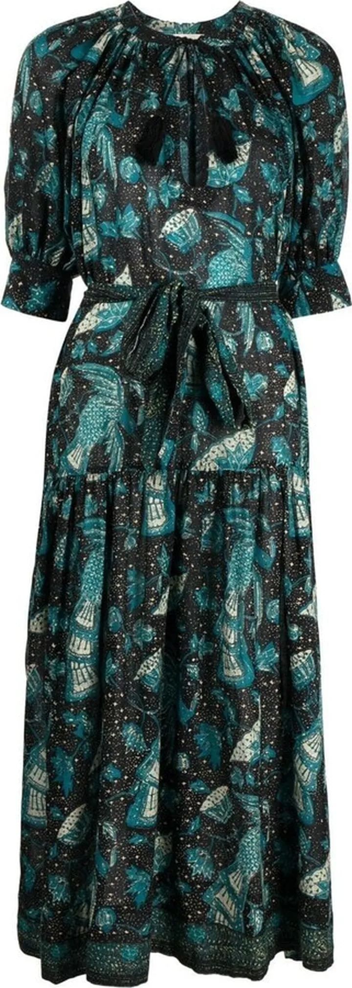 Selena tied-waist midi dress