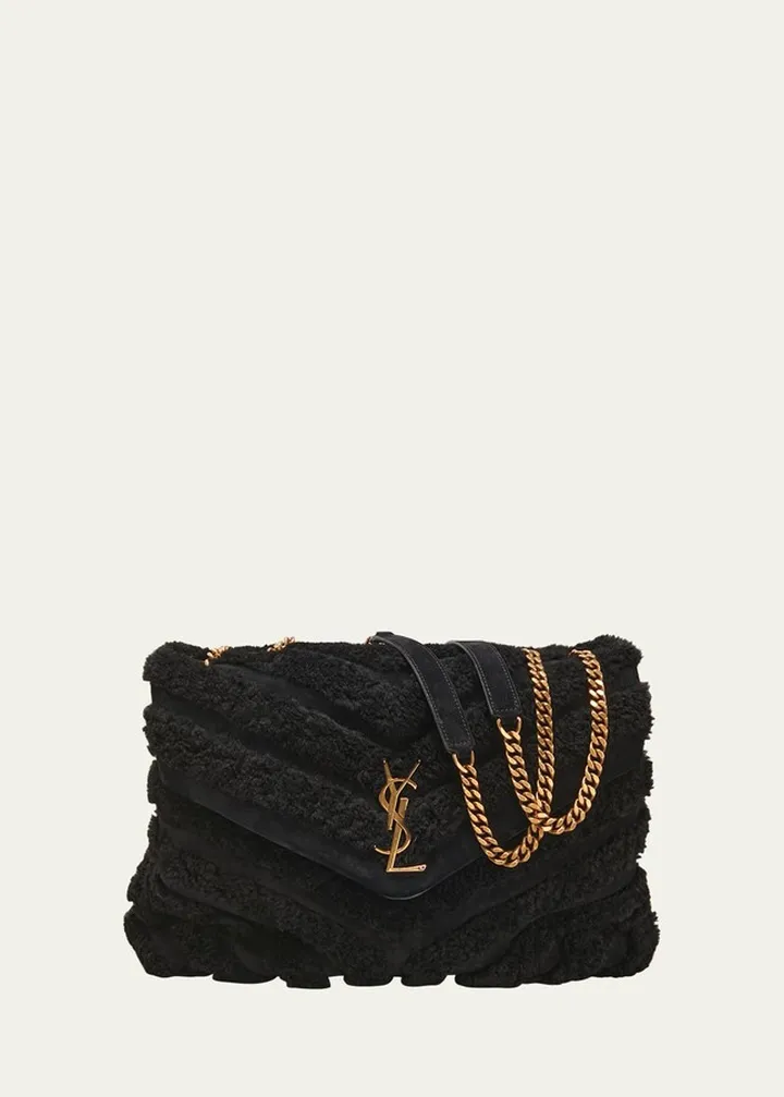Loulou Medium YSL Shearling Shoulder Bag