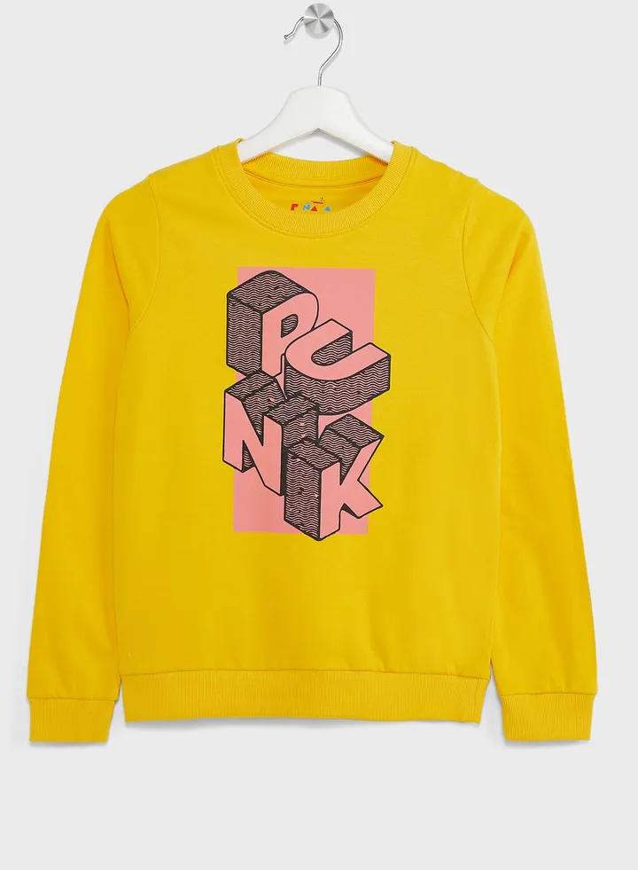 Girls Casual Printed Sweatshirt