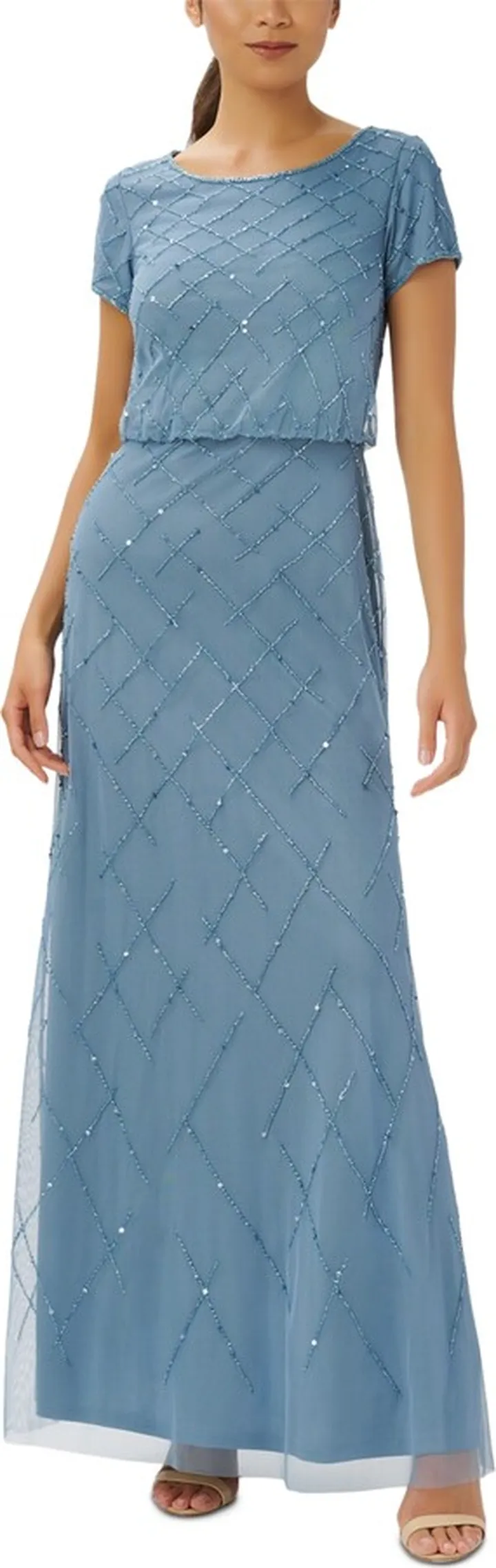 Adrianna Papell Beaded Blouson Gown