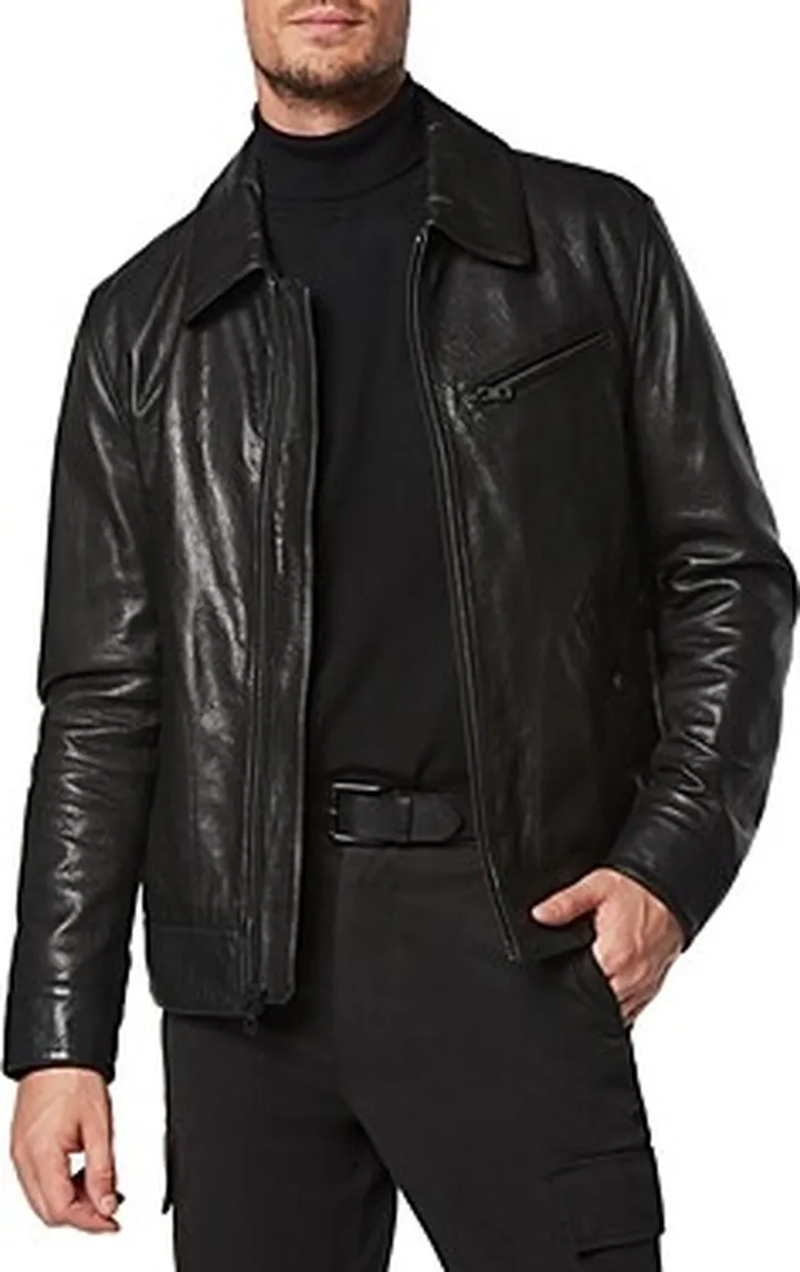 Andrew Marc Overton Leather Trucker Jacket