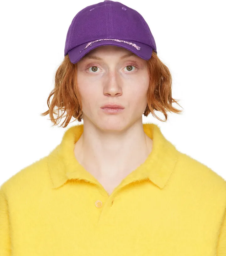 Jacquemus Purple Le Raphia 'La Casquette Desenho' Cap