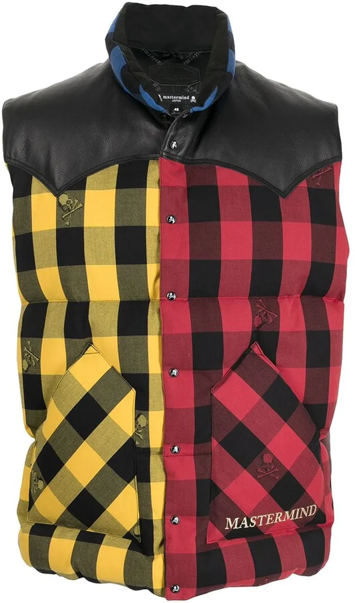 Check-Print Padded Gillet