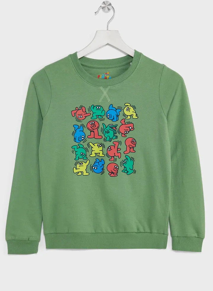 Girls Casual Printed Sweatshirt