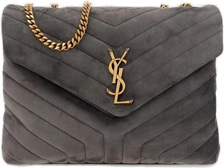 Saint Laurent Loulou Logo Plaque Medium Shoulder Bag