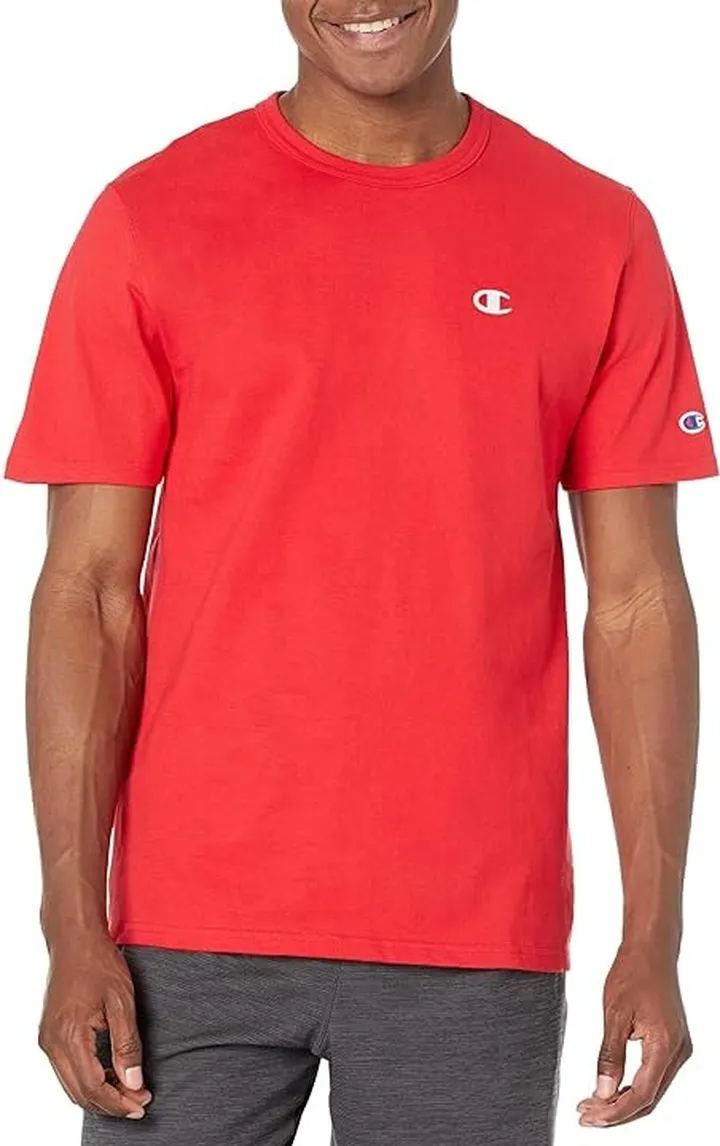 Champion Heritage Short Sleeve Tee (Team Red Scarlet) Men's Clothing