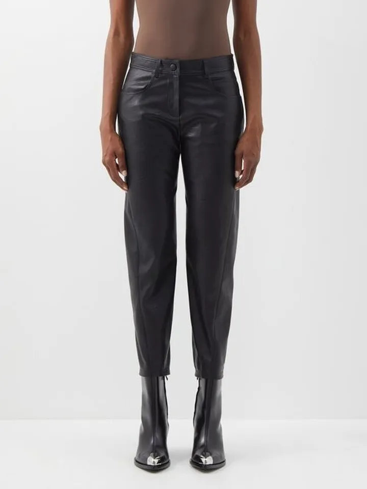 Altermat Cropped Faux-leather Straight-leg Trousers