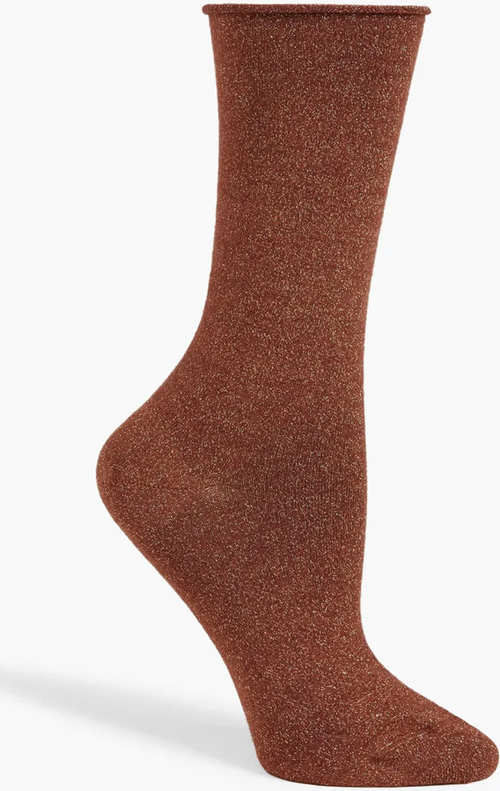 Metallic cashmere-blend socks