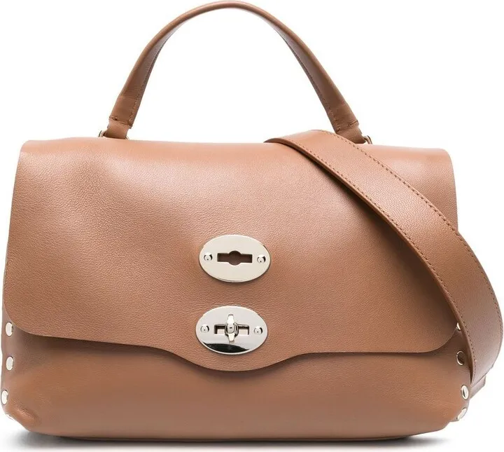 Stud-Detail Leather Tote Bag