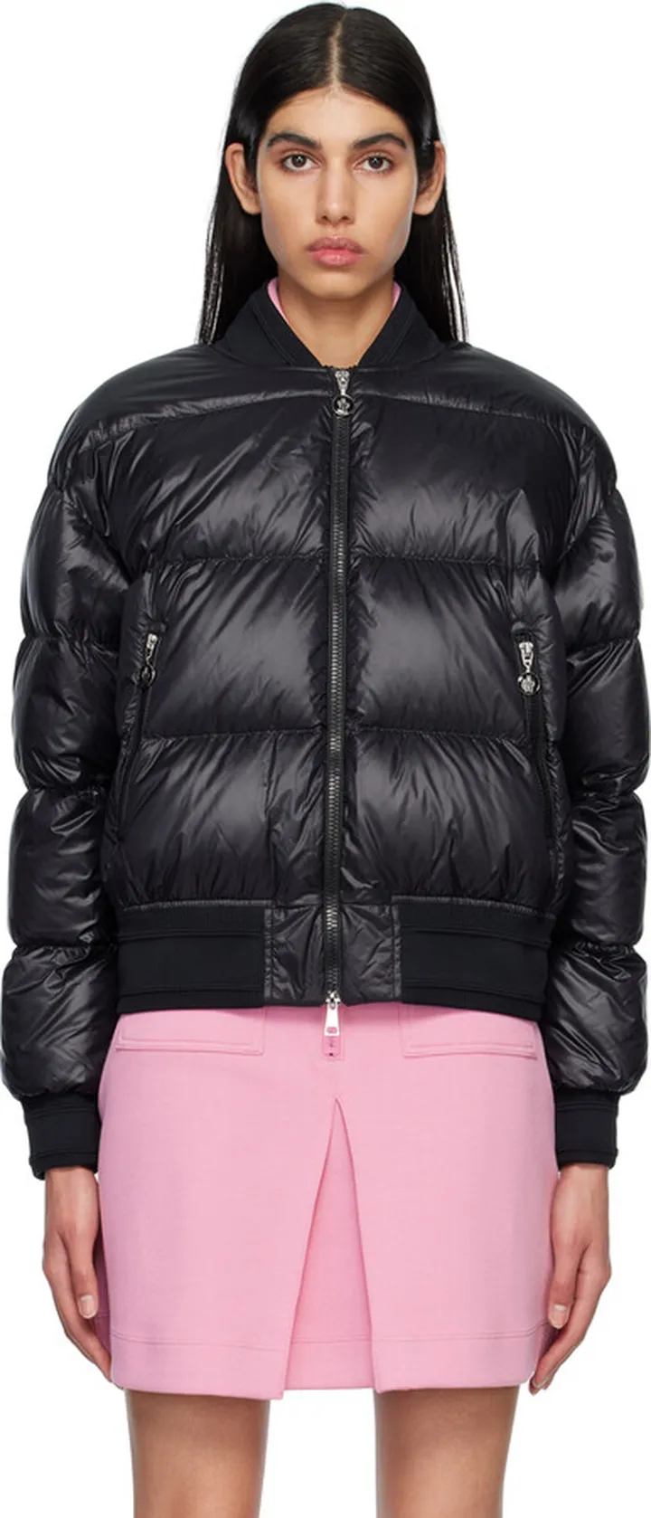 Moncler Black Merlat Down Bomber Jacket
