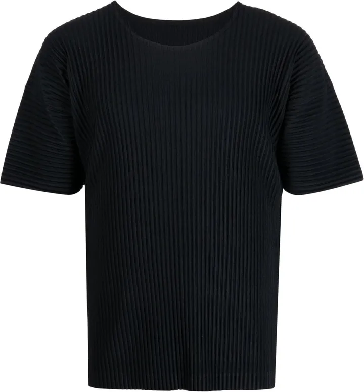 pleated short-sleeve T-shirt