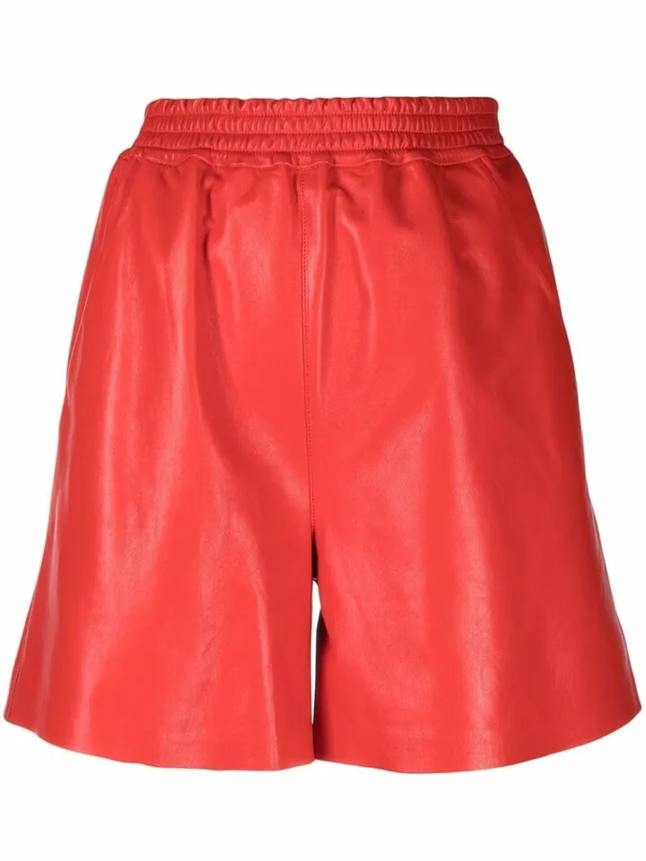 Elasticated Leather Shorts