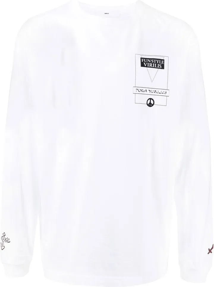 graphic-print long-sleeved T-shirt