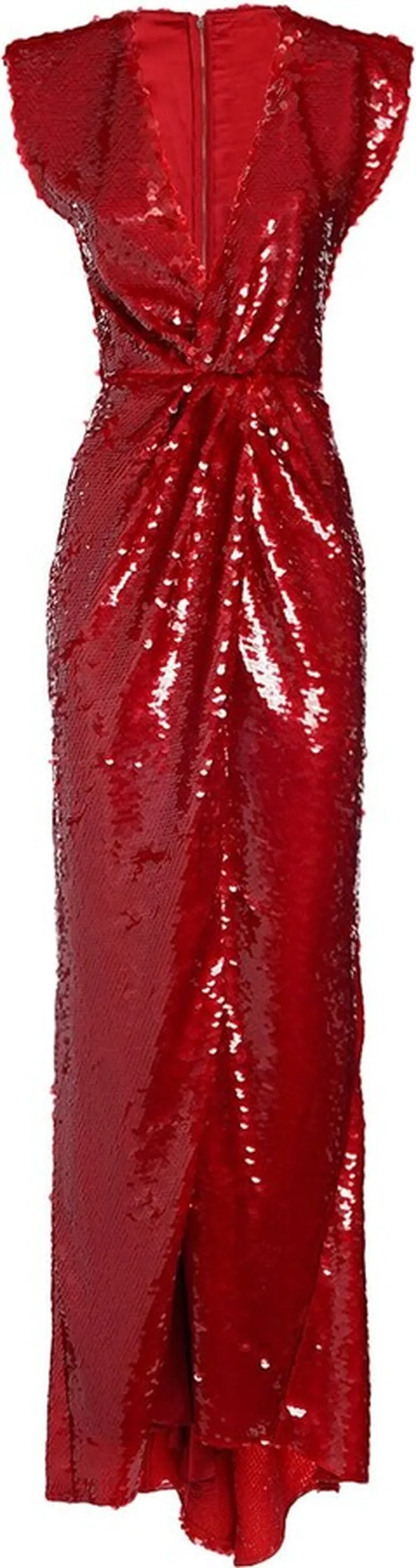 Sequined V-neck twisted gown