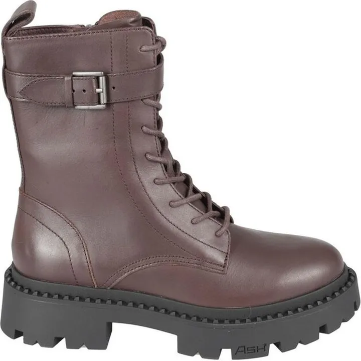 Ash Gena Buckled Lace-Up Combat Boots