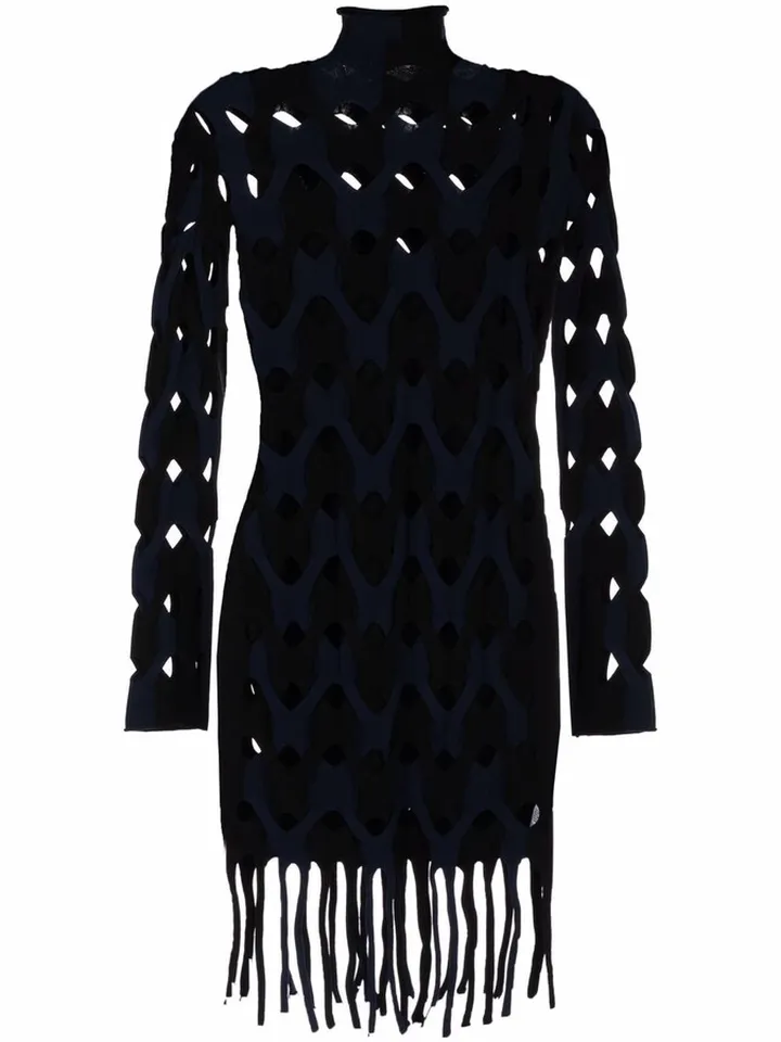 Two-Tone Cable Mini Dress