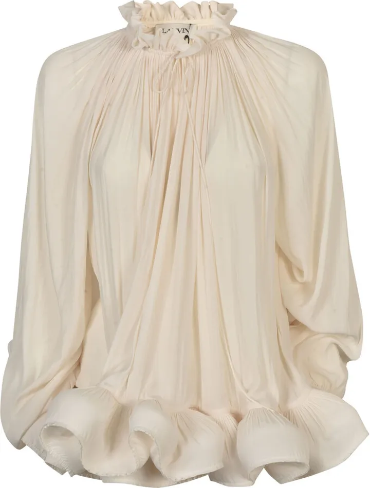 Ruffle Detail Long-sleeved Top