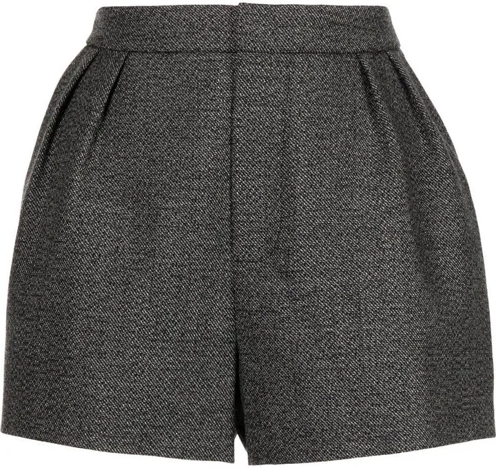 High-Waist Wool Shorts