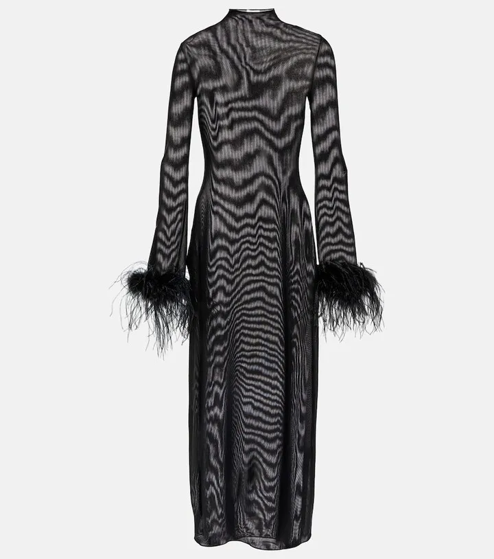 Lumiere Plumage midi dress
