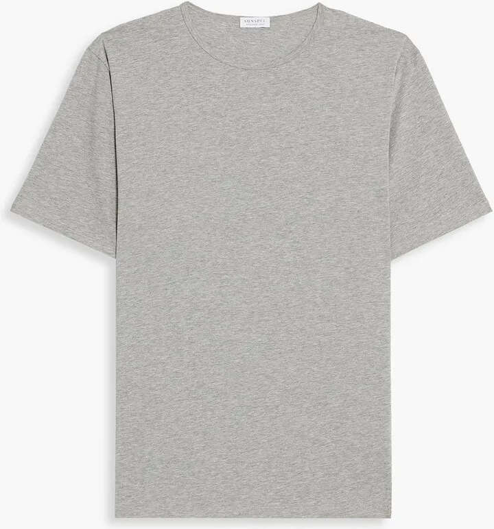 Mélange stretch-cotton jersey T-shirt