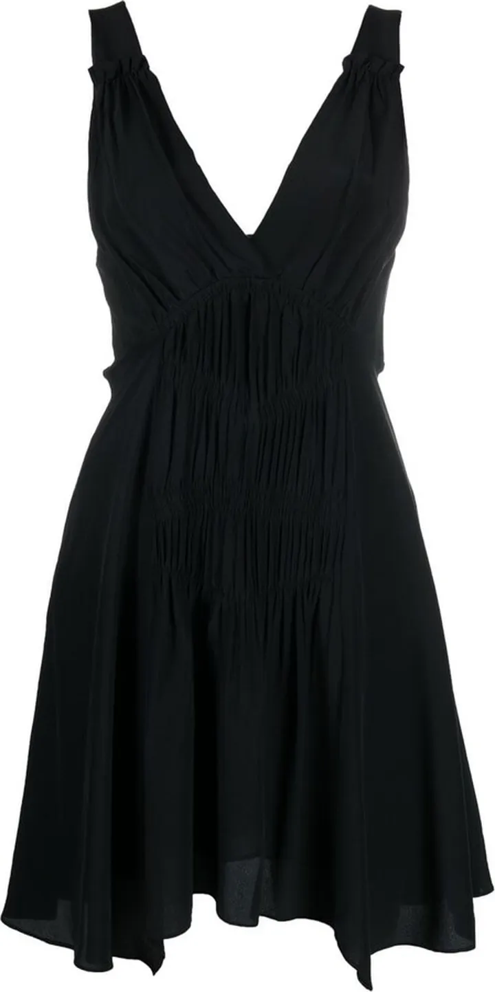 V-neck silk mini dress