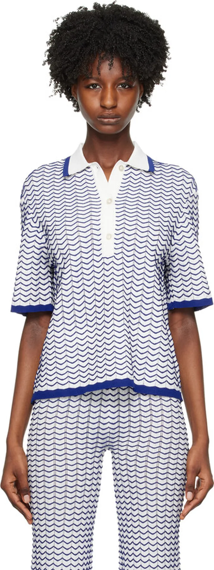 REMAIN Birger Christensen White 3D Wave Polo