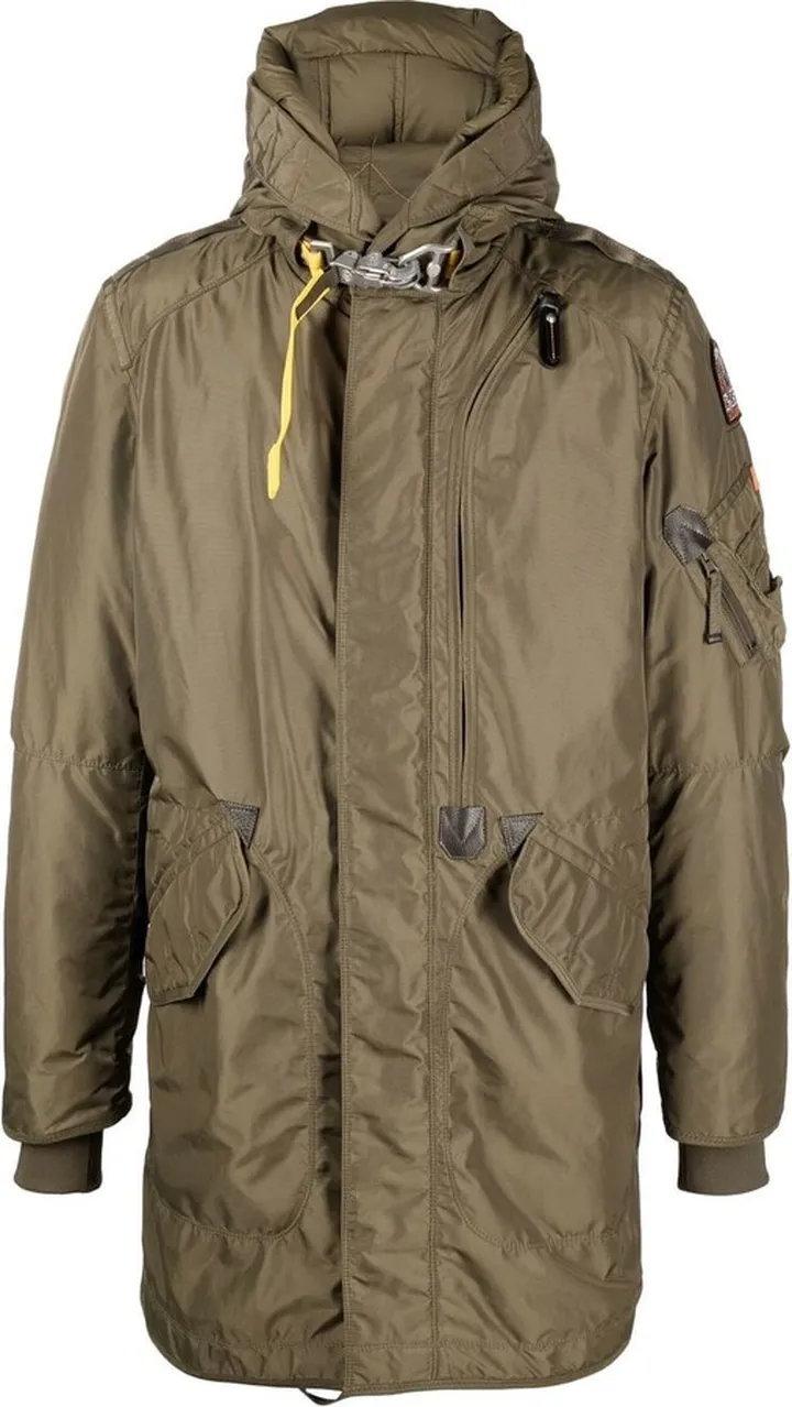 Logo-Patch Hooded Coat