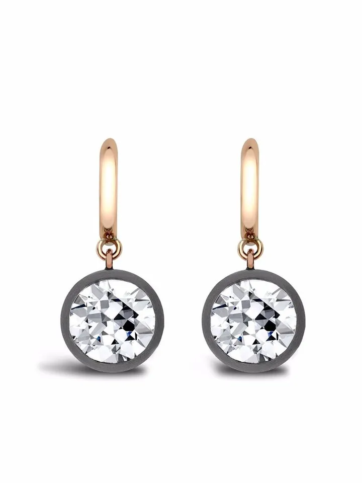 18kt rose gold and silver Legacy diamond drop earrings