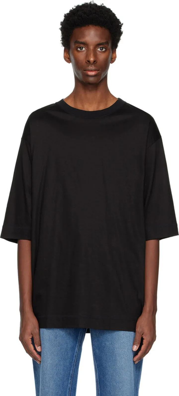 N.Hoolywood Black Dropped Shoulder T-Shirt