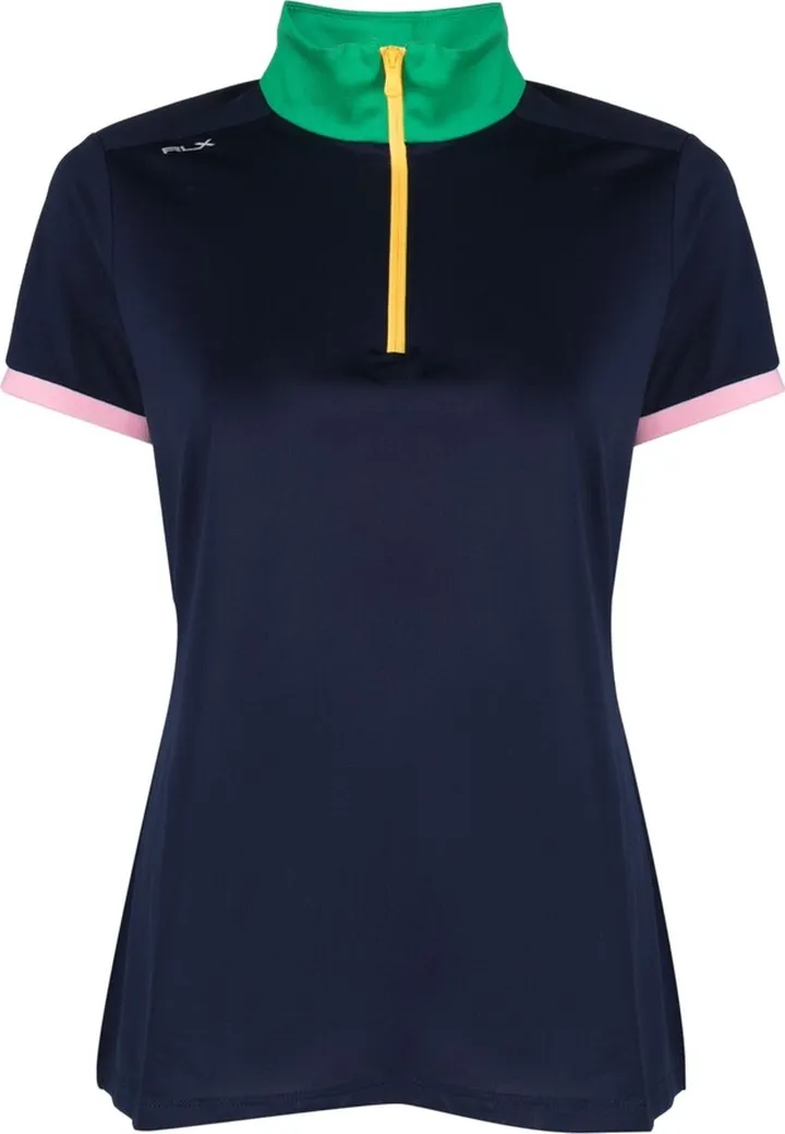 Contrast-Collar Golf Polo Shirt