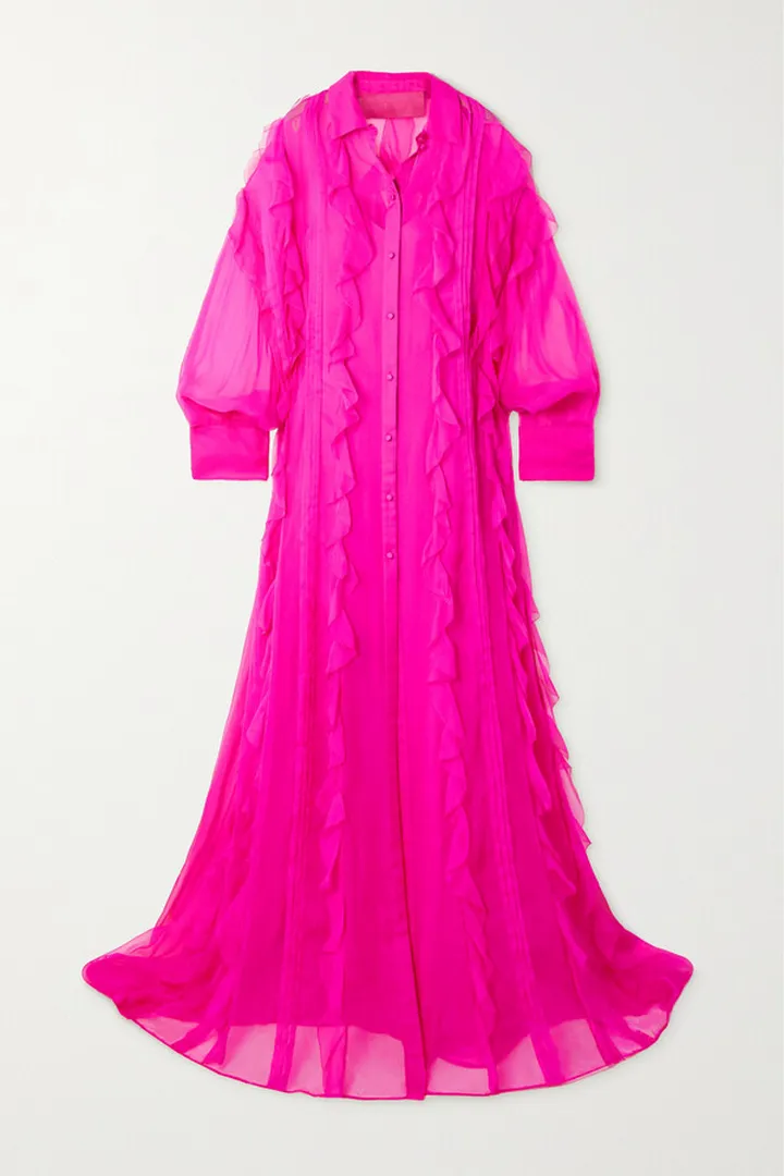 Valentino Garavani - Ruffled Silk-chiffon Gown - Pink