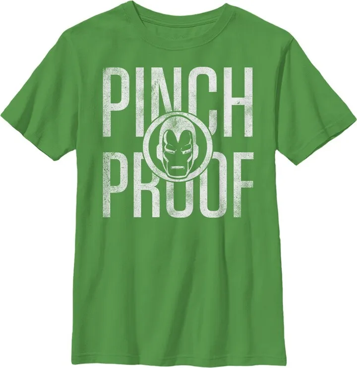 Boy's Marvel St. Patrick's Day Iron Man Pinch Proof T-Shirt - Kelly Green - Small