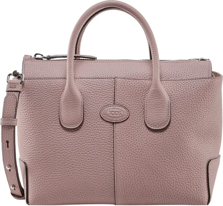 Leather handbag with engraved logo
